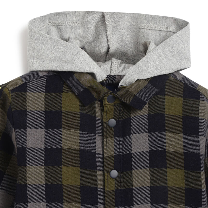 Boys Dark Blue Checkered Long Sleeve Shirt image number 4